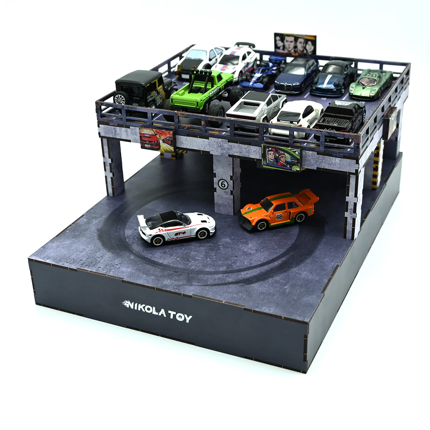1:64 Electric Drift Turntable Car Model Parking Lot